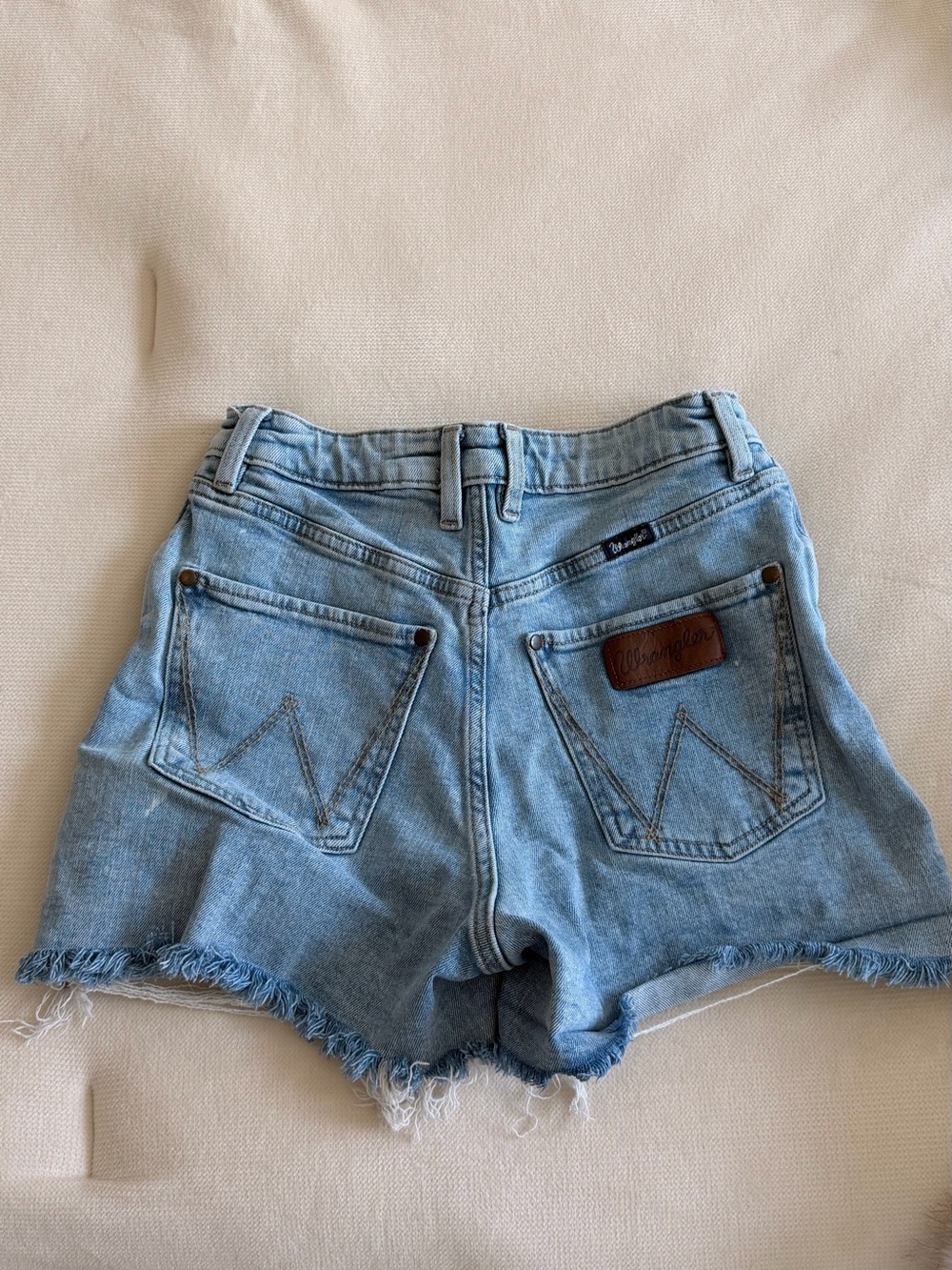 Wrangler Light Blue Denim high waist retro shorts